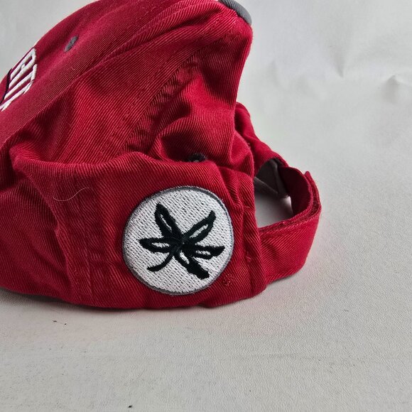 Ohio State Buckeyes Hat Mens One Size Red Adjustable Cap Embroidered OSU Cotton - Picture 6 of 11